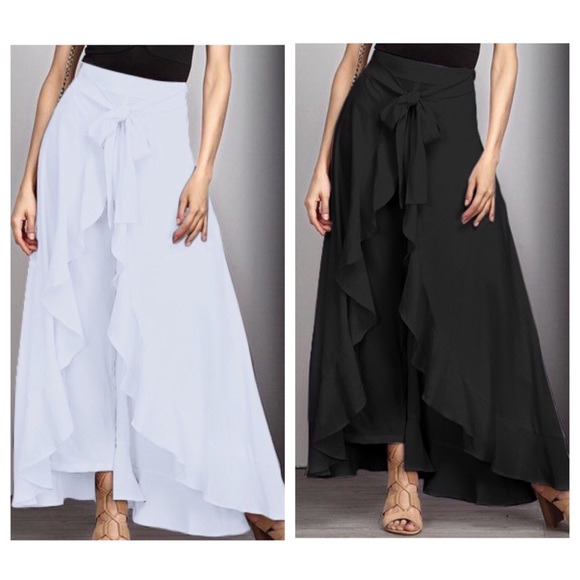 Black Flutter Pants - Picture 4 of 6